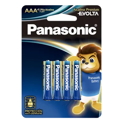 Batería alcalina AAA Panasonic EVOLTA LR03EGL/4B de 1.5 V