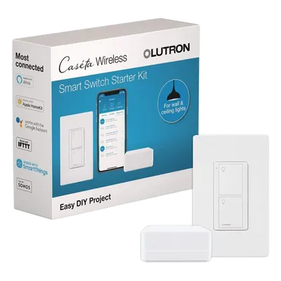 Kit de iluminación inteligente Lutron Caseta PBDGPKG1WS con Smart Bridge