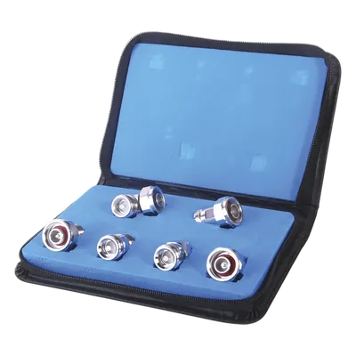Kit de Adaptadores de Bajo PIM / MINI DIN 4.1-9.5 a N / 6 Piezas / Hasta 7.5 GHz / VSWR 1.20:1