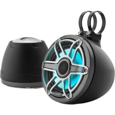 Par de Altavoces Cerrados Coaxiales 6.5 in (165 mm) / Potencia RMS 75 W / Impedancia 4 Ω / Respuesta 100 Hz-25 kHz / Sensibilidad 89.5 dB / LED Transflective / Rejilla Deportiva Titanio / Cono Polipropileno con Mica / Tweeter Cúpula de Seda 2