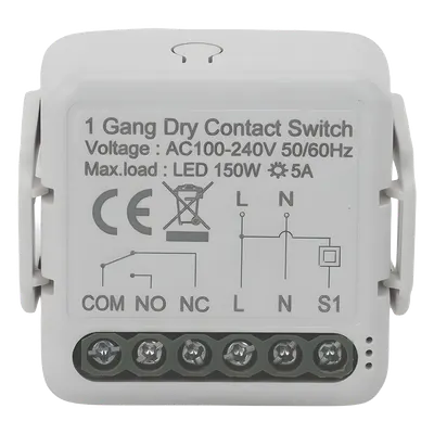Módulo Switch Relé / Contacto Seco / 100-240V CA / 5A / 150W LED / ZigBee