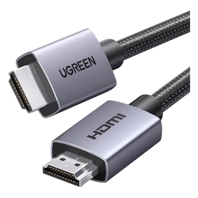 Cable HDMI 2.0 de Nylon Trenzado | 1 m | 4K@60Hz | ARC | Dolby ATMOS | True HD | DTS HD | HDR | 3D Inversivo | 3 modos de Visualización | 3 Capas de Protección + 4 de Blindaje | Niquelado | Carcasa de Aluminio.