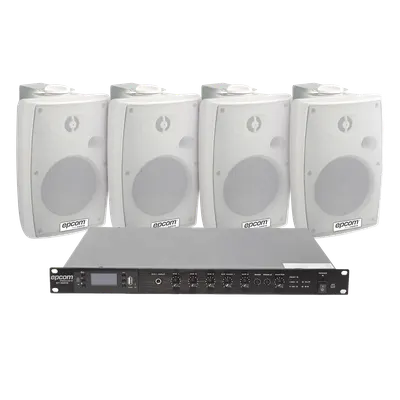 Kit de audio EPCOM PROAUDIO SF120DTB/4WSW con 4 bocinas IP54