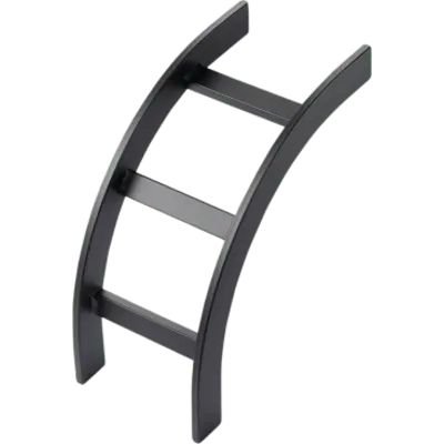 Escalerilla Curva Vertical Interior / 18 in de Ancho / Acero Tubular / Bajada / Color Negro