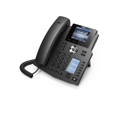 Teléfono IP Empresarial / 4 Líneas SIP / 2 Pantallas LCD / 6 Teclas BLF/DSS / Puertos Gigabit / PoE / Conferencia 3 Vías