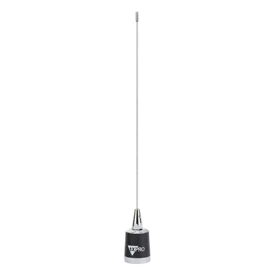 Antena Móvil UHF / Rango 450-470 MHz / Ganancia 2.4 dBi / Potencia 200 W / Ajustable en Campo / Montaje 3/4' NMO / 29 cm