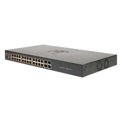 Switch / 24 Puertos PoE 802.3af/at / 200 W / Gigabit Ethernet / 4 SFP / Capa 2 / Gestión en la Nube / 19" Rack