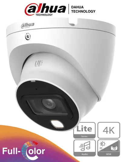 Cámara domo Dahua DH-HAC-HDW1809TLMN-A-LED 4K con audio integrado