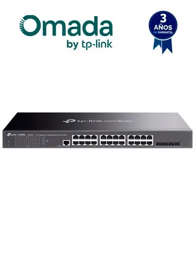Switch administrable TP-Link SG3428 con 24 puertos Gigabit y 4 SFP