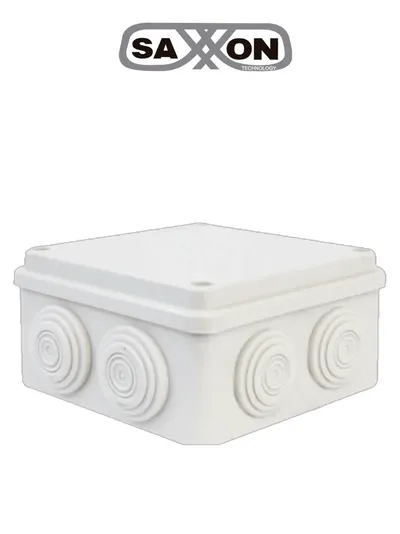 SAXXON SXWD015-7 - Caja de conexiones con 7 entradas / PVC libre de halógenos / Compatible con cámaras Bulet y Domo / Dimensiones internas 150 x 150 x 70 mm (Ancho x Alto x Fondo)