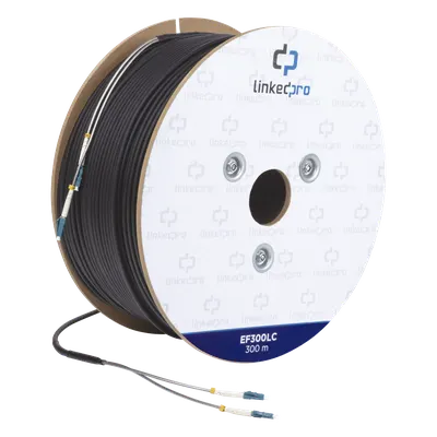 Carrete de fibra óptica LINKEDPRO EF-300-LC, LC-LC dúplex de 300 m
