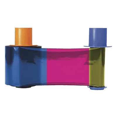 Ribbon para Impresora de Tarjetas / YMCKOK Full Color / Doble Panel Negro / 500 Impresiones / Overlay UV / Dye-Sublimation y Resin