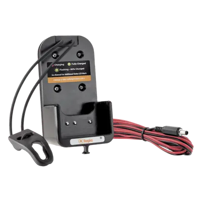 Cargador Vehicular para Radios / Carga Inteligente BAC / Perfil Bajo 12.5 x 8.2 x 3.5 cm / Clip Giratorio 360° / Compatible Kenwood Motorola Icom