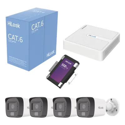 Kit de videovigilancia IP HiLook KIPH4B/SSD1TB con cámaras 4 MP y SSD