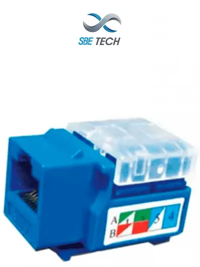 Jack keystone RJ45 SBE TECH SBE-2302-BL Cat 5e azul