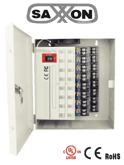 Fuente de poder SAXXON PSU1220-D16H para 16 cámaras de seguridad