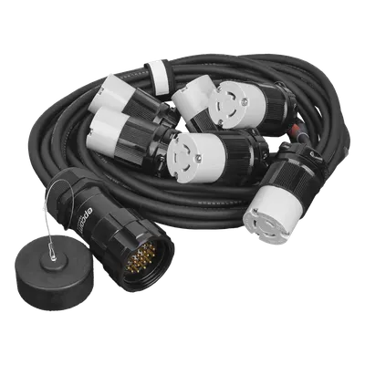 Distribuidor de Corriente / 6 Tomas NEMA L6 / 20A 250V / Derivación Frontal / Conexión a Tierra