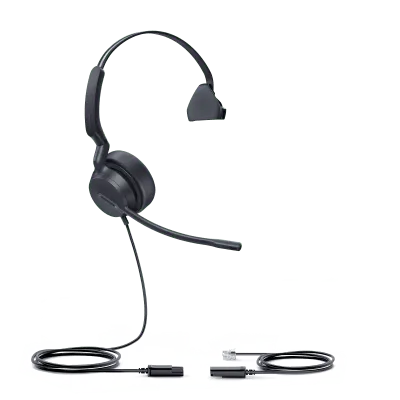 Diadema Analógica / Conexión QD a RJ9 / Micrófono Antiruido / Audio HD de Banda Ancha / ActiveProtection / Brazo 300°