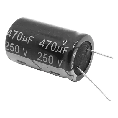 Capacitor Electrolítico / 470 µF / 250 Vcc / 105 °C / Radial 25 x 40 mm