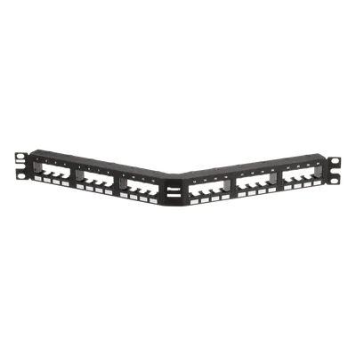 Panel de parcheo modular PANDUIT CPPA24FMWBLY angulado de 24 puertos