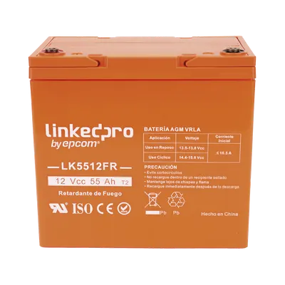 Batería de respaldo LINKEDPRO LK5512FR AGM de 12 V y 55 Ah