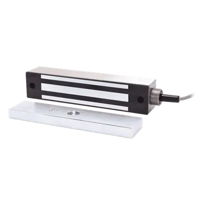 Chapa Magnética Electromagnética / 600 lb (272 kg) / IP65 / 12/24 VDC Seleccionable / Cable Acorazado 18" (457 mm) / Sin Magnetismo Residual