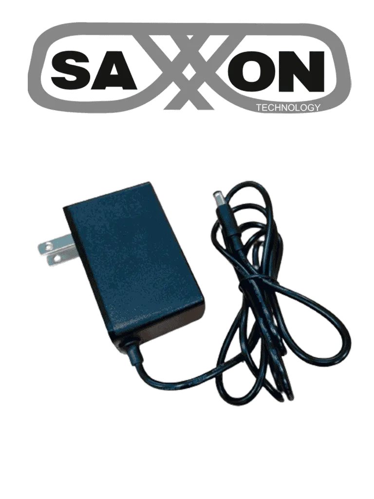 SAXXON KA24D1202000USH - Fuente de Poder Regulada / 12 Vcc 2 Amper / Conector Macho / Voltaje de Entrada: 100-240V / Ideal para Cámaras de CCTV , Controles de Acceso y Asistencia