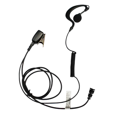 Micrófono de solapa con auricular de gancho / PTT integrado / Cable reforzado con Kevlar / Compatible Motorola GP300/SP50/P1225/PRO315/MAG ONE/EP450/EP350/HT-750/1250/1550/PRO5150/5350/5450/5550/7150/7350/7450/7550/9150