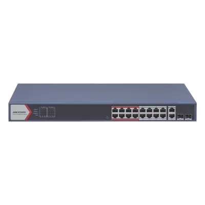Switch PoE+ Hikvision DS-3E1318P-EI(B) de 16 puertos con gestión cloud
