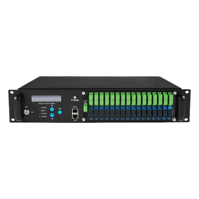 Amplificador Óptico EYDFA / 32 Puertos / 1550 nm / Salida 22 dBm / GPON EPON XGS-PON / Gestión SNMP y Web