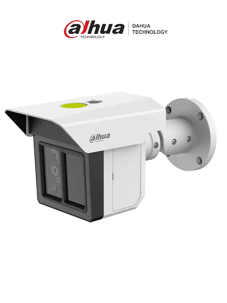 DAHUA DH-IPC-MFW5241T2-E3-ASE - Cámara de seguridad de triple lente de 2MP WizMind, ideal para protección perimetral de largo alcance. Ofrece detección de humanos y vehículos a 100m, visión IR de 100m, tecnología ePoE, y resistencia IP67/IK10.