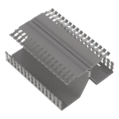 Canaleta Ranurada / Montaje Riel DIN 35 mm / 4.12 in Ancho x 8.23 in Alto x 6 ft (1.83 m) Largo / PVC Gris