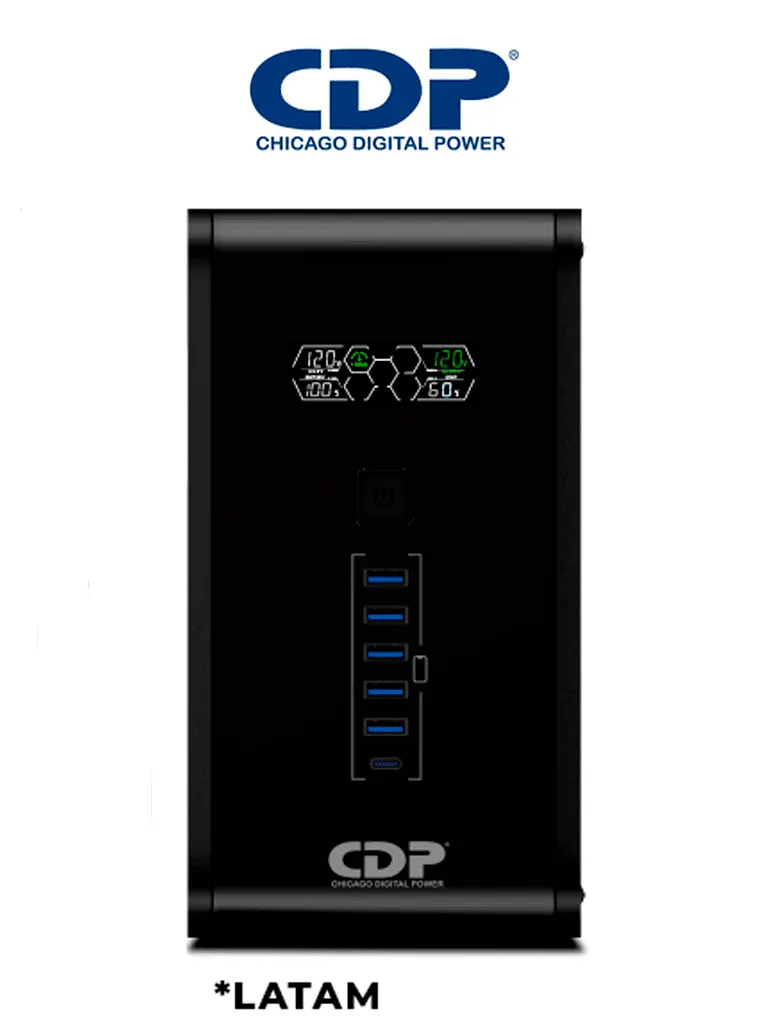 No Break CDP R-Smart1010 de 1000VA con pantalla LCD y 10 salidas