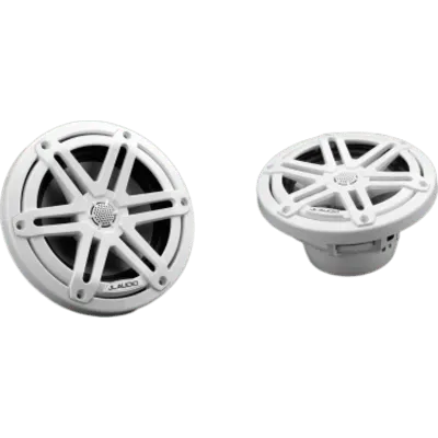Par de Bocinas Náuticas / 6.5" Coaxial / 60 W RMS / Tweeter Cúpula de Seda / LED Integrado / Rejilla Deportiva Blanca