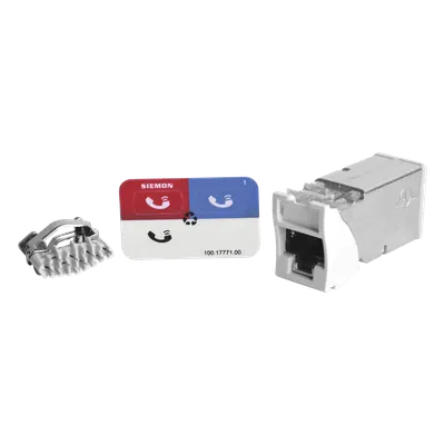 Jack blindado Cat6A Siemon Z6A-S02 para montaje plano o angulado