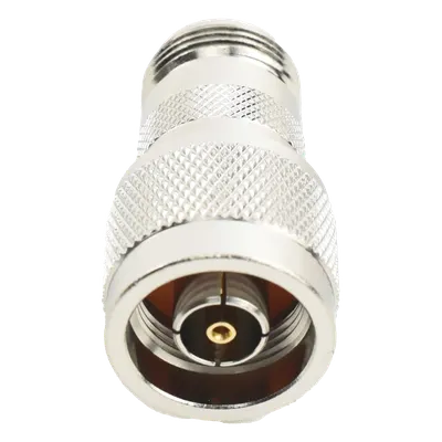 Adaptador en Línea, de Conector N Macho Inverso a N Hembra, Níquel/ Oro/ Teflón.