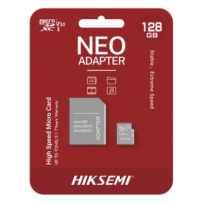 Memoria microSDXC con Adaptador / 128 GB / Clase 10 / Lectura 92 MB/s / Escritura 40 MB/s / NAND TLC / Resistente a Agua y Golpes