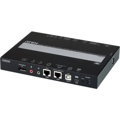 Conmutador KVM sobre IP / DisplayPort 4K / Acceso local y remoto compartido / USB-C frontal / Dual LAN