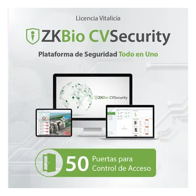 Licencia de Software / Administración de 50 Puertas / Control de Acceso / Biométricos Green Label / Licencia Vitalicia