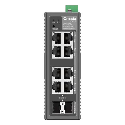 Switch Industrial Easy Managed / 8 Puertos Gigabit / 2× Combo RJ45/SFP / 16 Gbps / -40°C a 75°C (-40°F a 167°F) / Protección 6kV / IP40 / Montaje DIN Rail