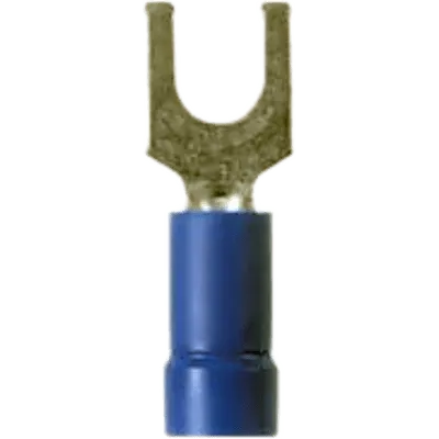 Terminal tipo espada / Calibre 14-16 AWG / Tornillo #8 / Vinilo azul / 0.45 in (11.4 mm)