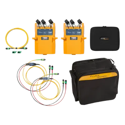 Kit de Certificación Fibra Óptica Monomodo / Módulos MPO12 / Adaptadores LC y MPO16 / Cables de Referencia / Maletín de Transporte