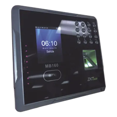 Terminal biométrica ZKTeco MB160ID con rostro, huella y ADMS