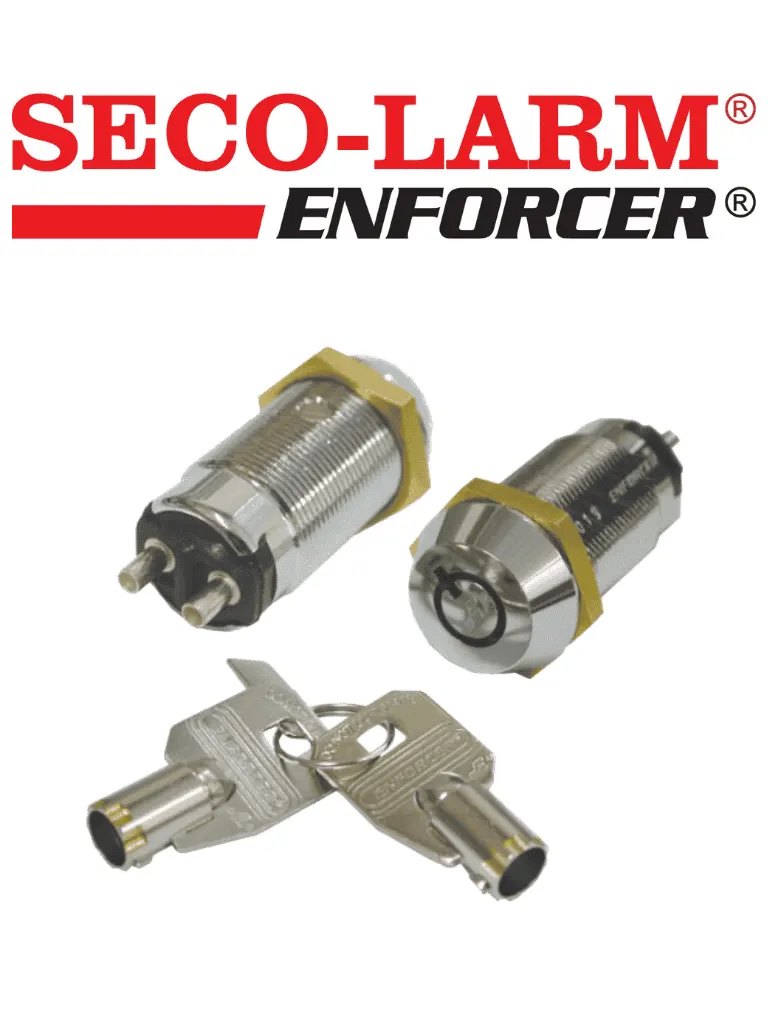 Interruptor de llave tubular SECO-LARM SS-095-1H1 para alarmas