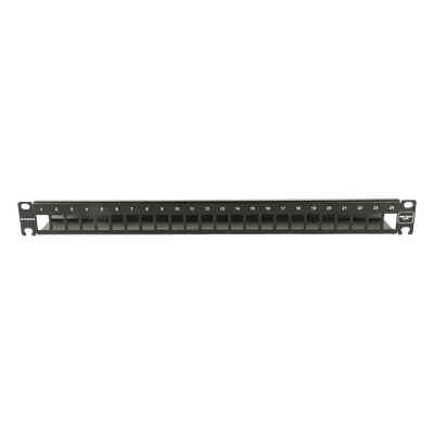 Patch Panel 10G MAX UTP / 24 Puertos Vacíos / 1U Rack 19" / Compatible Z-MAX® y UltraMAX™ / Color Negro / Administrador de Cable Integrado