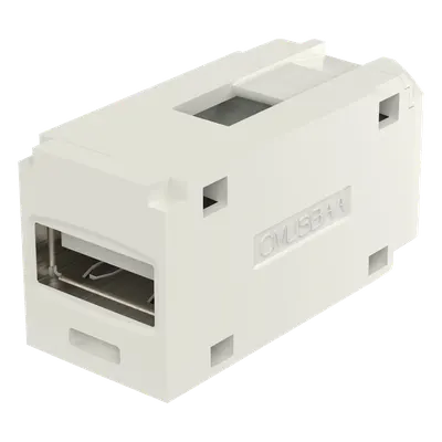 Módulo Acoplador / USB 2.0 / Hembra a Hembra / Tipo Mini-Com / Blanco Mate / 1 Espacio