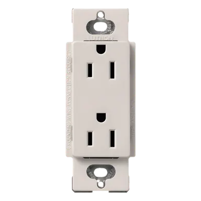 Contacto dúplex Lutron SCR15BI de 15 A en acabado Biscuit