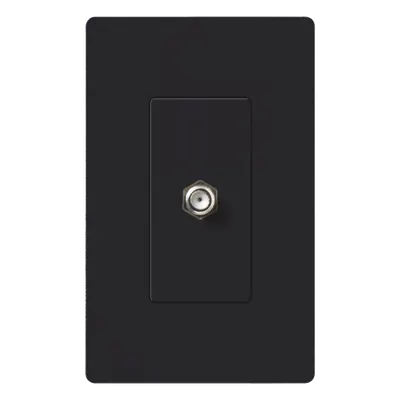 Salida de Pared Coaxial / Conector Tipo F 75 Ω / Apertura Designer / Sin Derating / Acabado Satinado Midnight