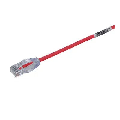 Cable de Parcheo UTP / Cat6 / 28AWG Diámetro Reducido / 0.5 m (1.64 ft) / RJ45 / Rojo