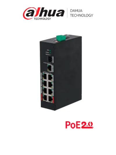 Switch PoE Dahua DH-PFS3110-8ET-96 con 8 puertos PoE y SFP